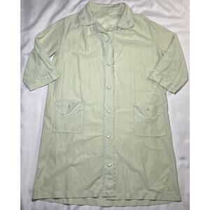 Vtg Henson Kickernick Nylon Nightgown Housecoat Size M Green Pockets USA *READ*